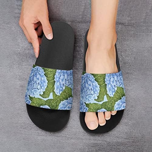Сина Hydrangea House сандали кои не се лизгаат отворени папучи за маса за масажа бања за туширање