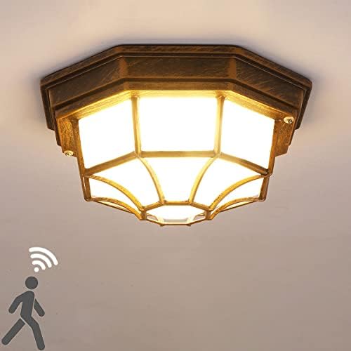LED сензор за движење Сензор за таванот, светло за светло, светло за платење на таванот за внатрешно отворено, самрак до зори, 12W,