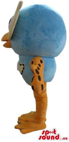 Spotsound Jimmy Giggle Blue Owl Carticon Cartic Charkeats Mascot us костум