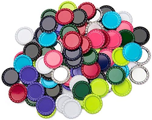 Igogo 100 парчиња мешани бои капачиња за шишиња занаетчиски шишиња за лакови за лакови за лакови 1 инч)