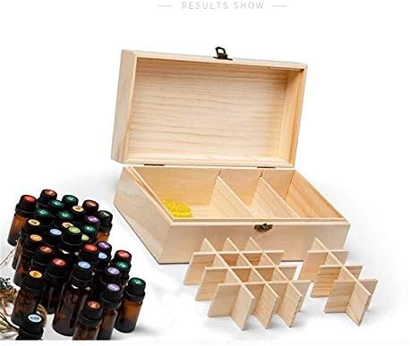 Зизин AN207 Есенцијално масло од дрвени кутии за складирање на кутии за складирање на кутии има 25 шишиња природен бор мал накит