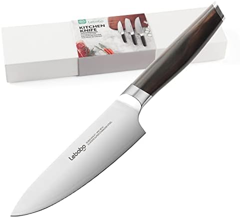 Лебабо 5,5 инчи нож за комунални услуги, ултра остри кујнски ножеви, мал нож за готвачи, 9CR18MOV 5-слој легура облечена челик,