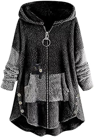 Ndvyxx есен отворен предниот дел од палто со долг ракав, женска домашна облека, обична густа цврста боја на надворешната облека со качулка