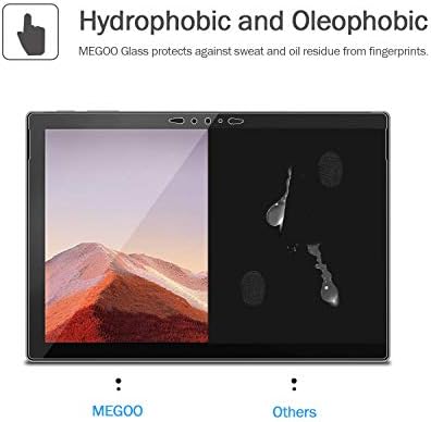 Megoo [2 пакет] Заштитник на екранот за Surface Pro 7 Plus/Surface Pro 7, ултра чист/висок одговор/калено стакло, компатибилно за Microsoft