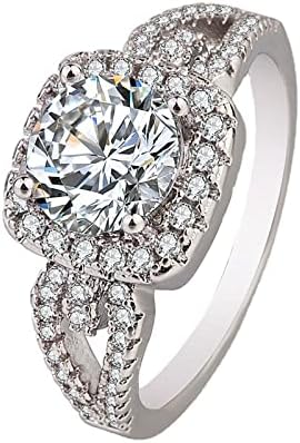 Moissanite прстени за жени принцезата Дијамант Отворен прстен прстени Деликатен дизајн Дијамант моден прстен светло луксузен прстен со висок