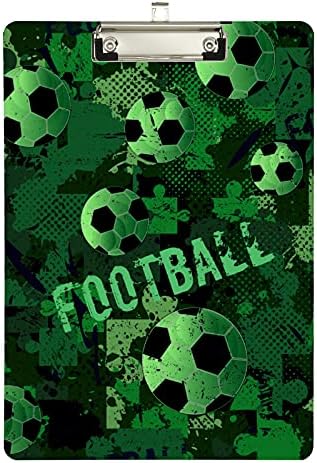 Зелена Спортска Фудбалска Пластична Табла со Исечоци 9x12, 5 Акрилни Табли Со Исечоци Со Клип Со Низок Профил А4 Големина На Букви Тешка Табла