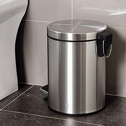 Allmro Мал ѓубре може 8L Бања за отпадоци од бања може да го заокружи педалот педал прашина кофа со капакот десктоп тоалет кујнски