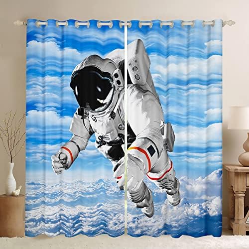 Се чувствуваш Астронаут Завеси 3д Печатени Завеси За Прозорци За Деца Момчиња Девојчиња Вселенски Третмани За Прозорци На Надворешно Небо
