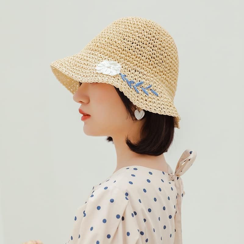 ZSEDP Симпатична цветна сонце капаче широко распространета корпа капа капачиња лето жена капа на плажа