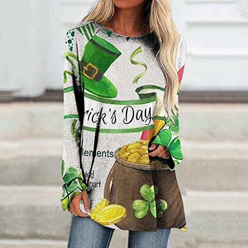Ден на денски кошули Туники за жените да ги носат со хеланки ирски зелени маички облечени врвови за вечерна забава