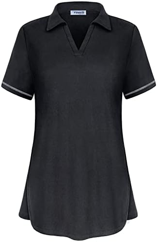 Wlенски кошули за голф со кратки ракави со кратки ракави V вратот лабав вклопување обичен тренинг тениски поло маици