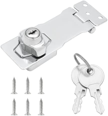Заклучени брави со клучеви на риерџ, 2 парчиња 4 копче за метал за вртење на метал, заклучен заклучување, безбедносни брави, заклучени