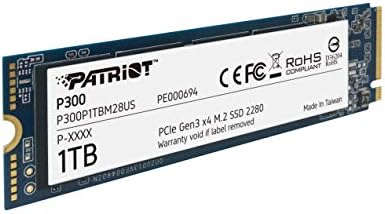 Патриот P300 M.2 PCIe Gen 3 X4 1TB потрошувачка на ниска моќност SSD