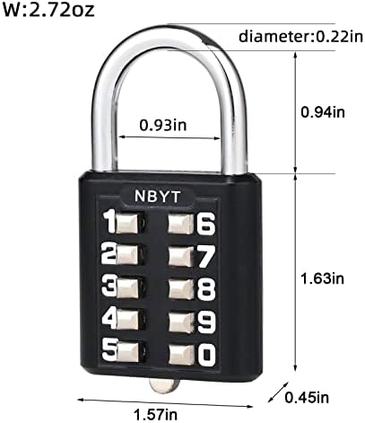 NBYT 5 DIGIT DIGITAL DIGITAL комбинација за заклучување, дигитално заклучување на безбедноста на копчињата, применливо за салата или спортска