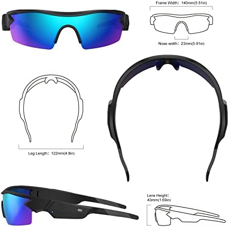 Skyway Smart Bluetooth Очила За Сонце, Слушалки За Спортски Аудио Очила, Музика Со Отворено Уво Без Раце Повикувајќи Очила ЗА Сонце