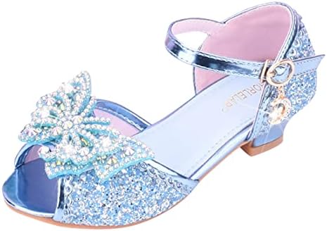 Деца чевли со дијамантски сјајни сандали принцези чевли лак високи потпетици покажуваат принцези чевли деца високи потпетици