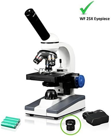 Визија Научни VME0018 - S-RC Монокуларни Елементарно Ниво Соединение Микроскоп, 10x WF &засилувач; 25x WF Окуларот, 40x-1000x Зголемување,