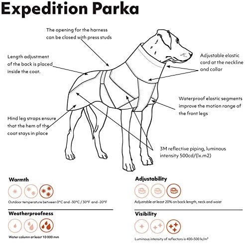 Hurtta Expedition Parka, зимски кучиња палто, цвекло, 14 во