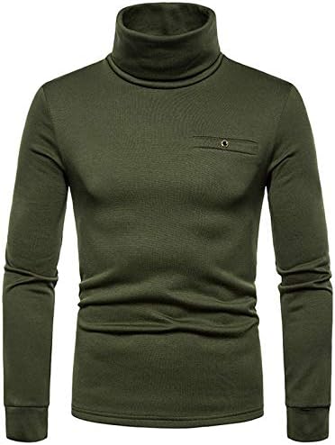 XXBR машки обични тенок тенок маички со тенок теренци со долги ракави Основни пуловер термички долна облека врвови на желка за мажи за мажи