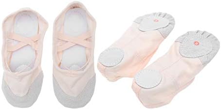 Supvox Детски балетски чевли кожа балетски платно чевли балет целосни ѓон папучи танцувачки чевли јога чевли за деца танцуваат