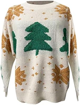 Gristенски грда џемпер Божиќна обична врата О-вратка плетена долга ракав пулвер џемпер врвни џемпери за мажи