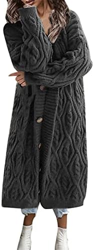 Џемпери за жени обични долги ракави плетени отворени предни лабави топол преголем плетен џемпер кардиган
