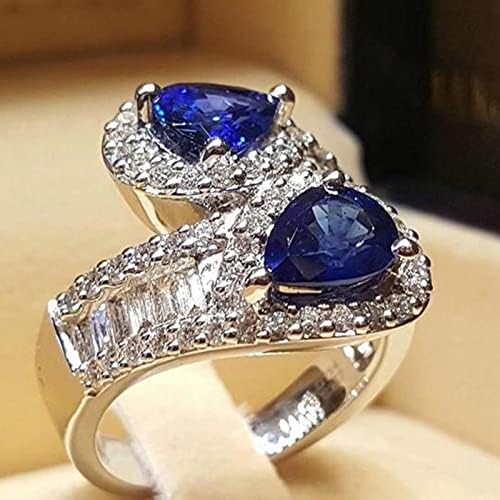 2023 Нов подарок луксузен пресек со вода накит пад рачно изработен прстен за ангажман жени свадбени прстени розички прстен