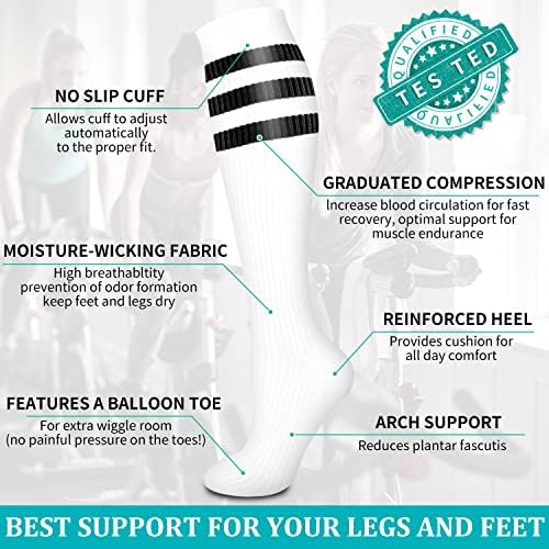 Blainjoy Компресија чорапи за циркулација на жени и мажи - Најдобра поддршка за медицински сестри, трчање, пешачење, атлетска, бременост