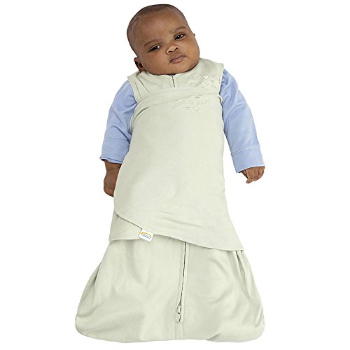 Хало памук за спиење на памук, 3-насочен прилагодлив ќебе за носење, TOG 1,5, крем и мудрец, новороденче, 0-3 месеци