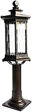 NZDY Едноставна ламба на отворено Пост светла со црна завршница, водоотпорен стил на водоотпорен стил на отворено, 70 см пол -светло со стаклена