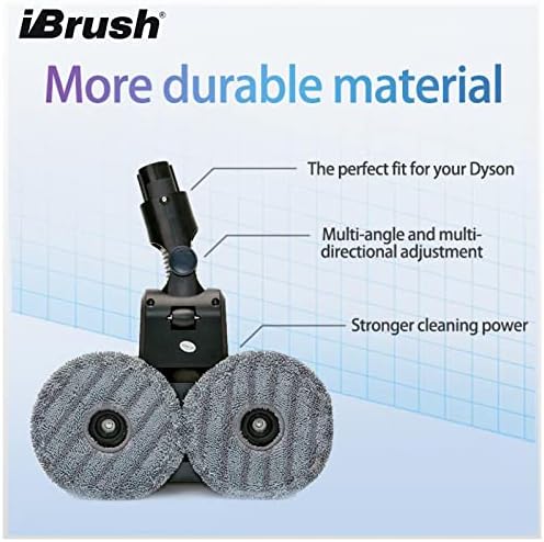 Вклучување на главата на Ibrush Electric Mop за Dyson V7 V8 V10 V11 V15 вакуумски средства за чистење со прскање и вакуумска функција,