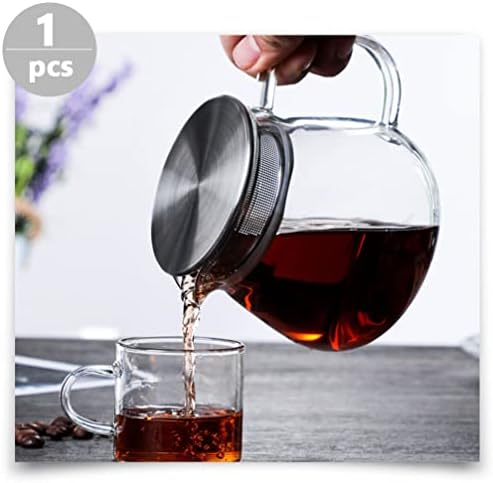 Хитотон чај тенџере микробранова чај чај стаклена чајник со инфузер од не'рѓосувачки челик Стопет безбеден чај котел микробранова машина за