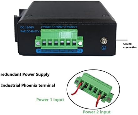 4-порт солиден DIN-Rail Industrial Ethernet POE Switch 2G SFP 1000Mbps 4-порта за мрежен прекинувач IP40 Заштита DC48V-57V Температура