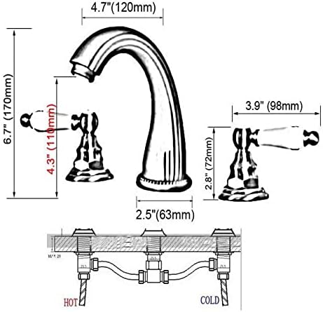 Црно масло го нанесува месингот широко распространета двојна рачка бања за миксери за миксери за миксери за миксери, монтирани 3 дупки