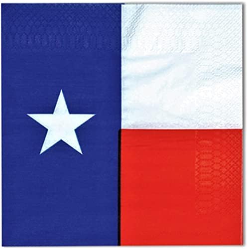 Генерички осамен starвезда Тексас Стејт знаме на салфетки Централна забава за забави за декорации, 16 плочи за десерт за закуска за