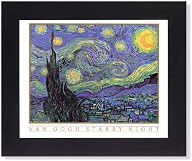 Винсент ван Гог starвездена ноќна wallидна слика врамена 8x10 уметнички принт