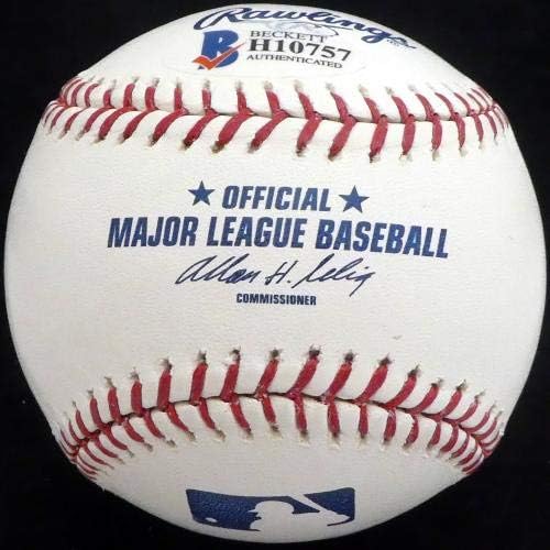 Jamesејмс Мекдоналд го автограмираше официјалниот МЛБ Бејзбол Чикаго Cubs, Лос Анџелес Доџерс Бекет Бас H10757 - НФЛ автограмираше