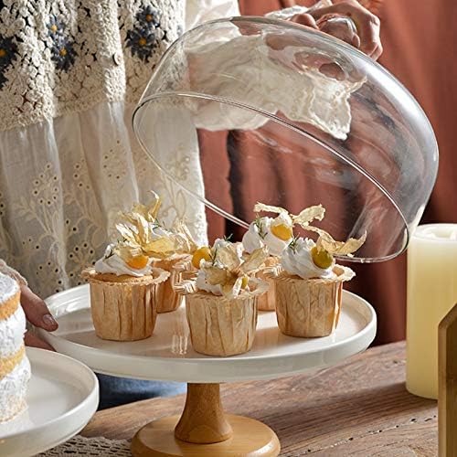 ВИСОКАТА Дрвена Чинија За Овошна Торта Држач За Десерт Штанд За Десерт Табела За Прикажување Послужавник Со Покривка Свадбена Веселба