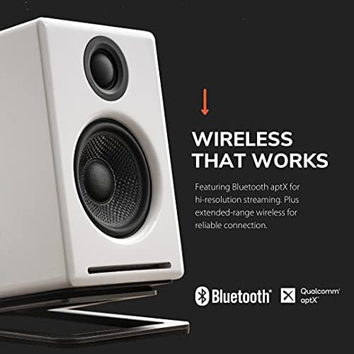 AudioEngine A2+ Plus Бели безжични звучници за Bluetooth и S8 Black Subvoofer пакет