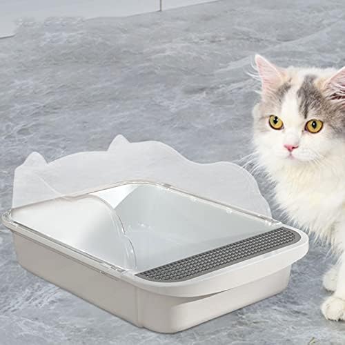 Полу Затворена Отворена Кутија За Отпадоци За Мачки Длабока Тоалетна Тава Кутија За Просејување Кутија За Отпадоци Песок За Миленичиња