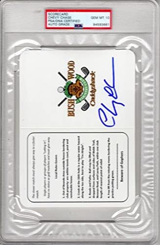 Chevy Chase Autographed Потпишана картичка Caddyshack со PSA/DNA Gade 10 и автентикација