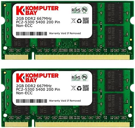 Computerbay 4GB 2X 2GB DDR2 667MHz PC2-5300 PC2-5400 DDR2 667 SODIMM Лаптоп Меморија
