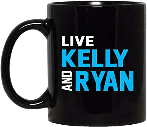 Серија во живо Кели и Рајан Смешна симпатична керамичка кафе кригла Нова црна кригла 11 мл