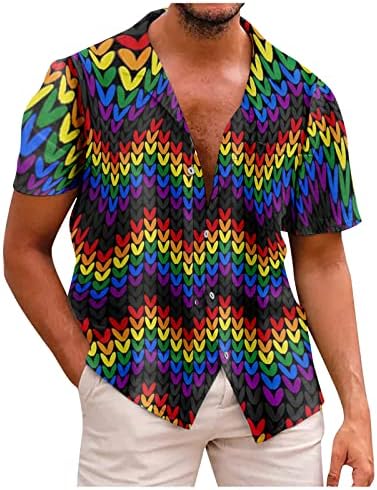 Гроздобер кошули за мажи случајни копче надолу во куглање кошули 50 -ти рокобили стил краток ракав Хавајски кошули