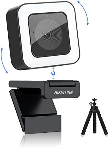 Hikvision 1080p 60fps HD Веб Камера Со Лесен Микрофон, Стриминг Веб Камера со 2 Вградени Микрофони За Намалување На Бучавата, Автоматски