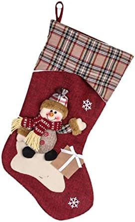 Божиќно порибување Големи Божиќни чорапи Декорација Дедо Мраз Снежаман ирваси порибување Божиќни украси и стакло за додатоци