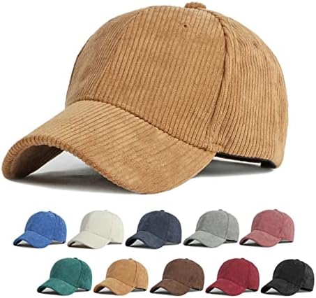 Машки женски неутрален класичен бејзбол капа, corduroy цврста боја, прилагодлива капа, визири за глава цела година