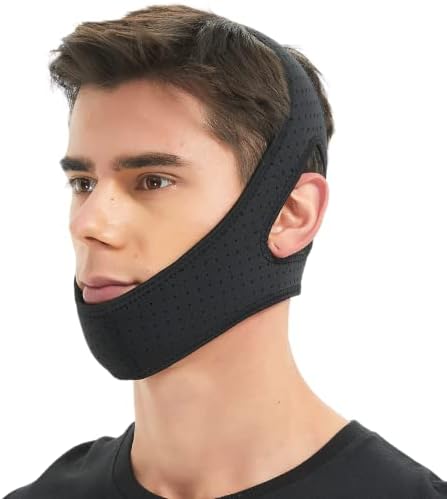 Crethinkaty Anti Snore Chin Strap, ленти од брадата за 'рчење за корисници на CPAP, уред за зглобот за зглобот, решение за помош