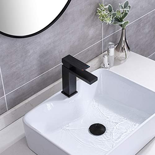 Kes Matte Black Bale Faucet Faucet Seadel Sink со склопување на склопување на мозоци и единечна дупка со единечна дупка, L3156Alf-BK+S2008D-BK-TEM