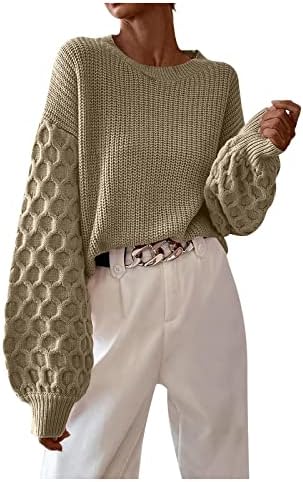 Стилски пуловер дами преголем колеџ Нова Година Долга ракав удобен џемпер со цврста боја плетена лажичка
